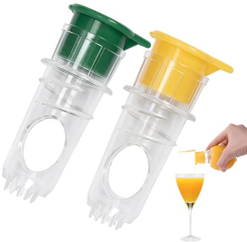 2 Stück Zitronenpresse, Zitruspresse Manuell, Limettenpresse Lemon Squeezer, Zitronenpresse Klein Handpresse Zitronenausgießer(Gelb und Grün)