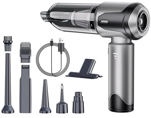 Akku Handstaubsauger, 4 in 1 Mini staubsauger 20000pa Auto Staubsauger Stark autostaubsauger Handstaubsauger Auto Kabellos Staubsauger Aufladbar Tragbar Leicht für Haus, Küche, Büro,Tierhaare
