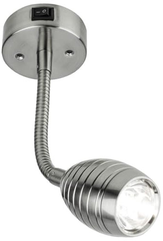 HABA 12 Volt LED-Schwanenhalsleselampe, 1,4 Watt, 160 mm Schwanenhals, 150 Lumen, matt Chrom, Schwenk- und neigbar