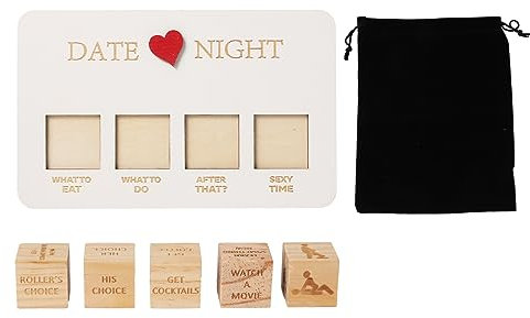 Date Night Würfelspiel für Paare, Fun Dating Night Dice, aus Holz, wiederverwendbar, für Paare, ideal für Valentinstag, Geburtstag, Geschenk