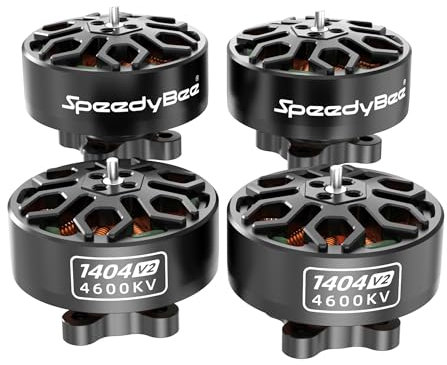SpeedyBee 1404 4600KV Brushless FPV Motor für Bee25 2,5 FPV Drohnen – 4 Stück, Luftfahrt-Aluminium, leistungsstark & stabil für 2,5 3 4 Builds FPV Whoop Toothpick Cinewhoop