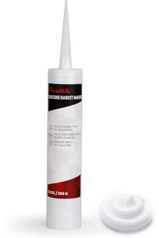 Realth Joint Silicone pour Voiture,Blanc - 368g | Haute Température, Résistance à L'huile, Joints en Silicone Polyvalents pour Portes de Voiture, Pare - Brise, Moteurs