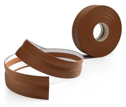 Quest Weichsockelleiste Selbstklebend 32 mm x 23 mm - PVC Sockelleiste, Abschlussleiste - Knickleiste für Innenbereich, Wand, Boden - Flexibel, Dicht, Dekorativ (Nussbaum, 15m)