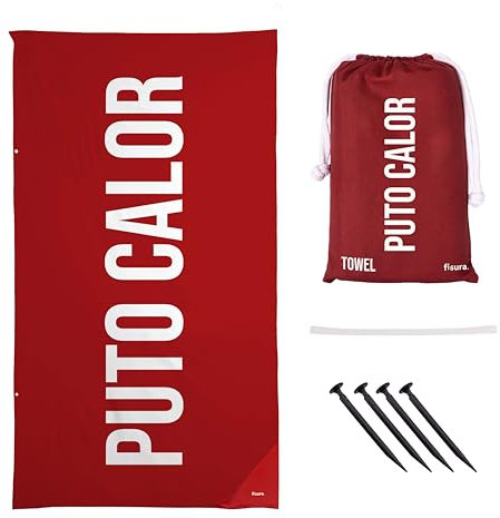 FISURA Großes Strandtuch, rot, P*to Calor, leicht, Mikrofaser, für Pool, Strand, Camping, Picknick, Anti-Sand, schnelltrocknend, originelles Geschenk, 180 x 100 cm