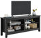 Panana Modern 55 TV Unit TV Stand Cabinet with 4 Open Shelves and Cable Holes, Entertainment Center Media Storage for Living Room, Bedroom (Black)
