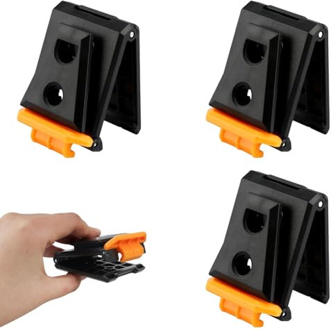 3Pcs Tool Belt Clips, Heavy Duty Replacement Clips for Pouch and Tool Belt, Cliptech TOU-CT Toughbuilt Pouch Accessories, Ideal for Electricians and Carpenters