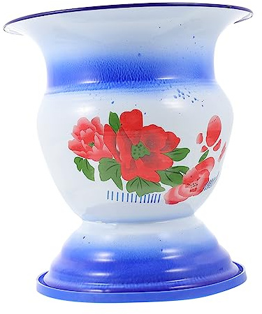 Beavorty Vintage Urinal Pot mit Rutschfestem Ring Robuste und Langlebige Pinkelhilfe für Retro Spittoon für Zuhause Nostalgisches Design Blau Wiederverwendbar und Einfach zu Reinigen