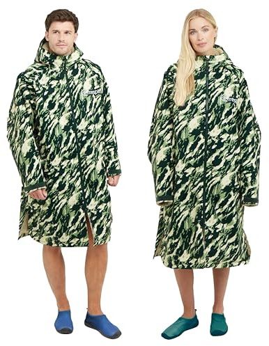 FREESPIRIT Unisex Aquarobe Pro Waterproof Jacket, Changing/Drying Robe | Deep-Pile Fleece Lining & Hood, Two-Way Zip, Zipped Security Pocket, 5000mm HH, Watersports, Surfing & Wild Swimming