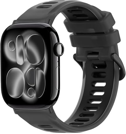 Hiseus Correa Compatible con Apple Watch Series 11 46mm / Series 11 42mm Pulsera Deportiva de Silicona Transparente y Transpirable