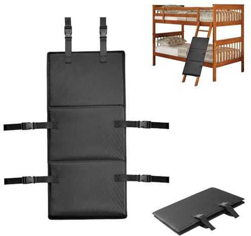 Couverture d'échelle de lit Superposé, 80 x 37 cm Pliable Coussin d'échelle de Lit Superposé avec Boucles Réglables, Protection de lit Mezzanine, pour les échelles, Camping Car(Noir)