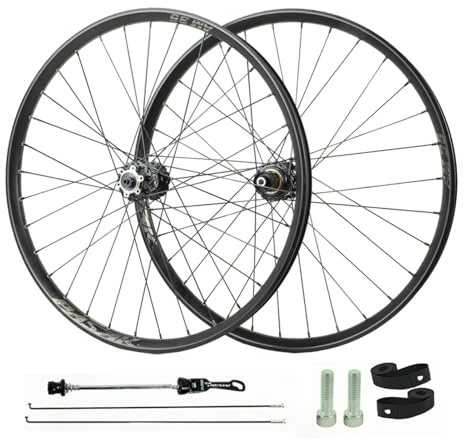 GEIRONV Schnellspanner for Scheibenbremsen 26/27,5/29 Zoll Mountainbike-Laufräder, 5 Lager, 12 Gänge, 2,8 Breite Reifen Downhill/All-Mountain-Untersetzung(Black,26inch)