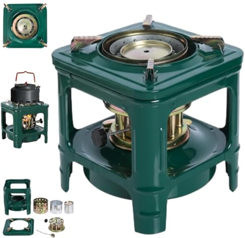 Brûleur de camping et de pique-nique, réchaud de camping portable efficace, réchaud à huile de randonnée, réchaud à kérosène portable d'extérieur (vert)