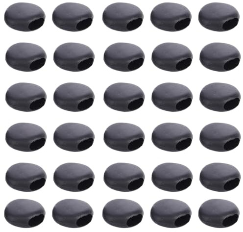 Lurrose Boucles Réglables pour Masques – 500 Pièces Boutons Antidérapants Noirs en Plastique Rond, Régulateurs de Cordon Élastique pour Masque Facial, Accessoires Couture Diy, Maintien