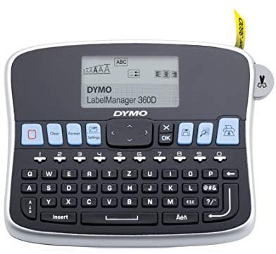 DYMO LabelManager 360D Professionelles Beschriftungsgerät | Etikettiergerät mit QWERTZ Tastatur | Einfache Textbearbeitung | für D1 Etiketten in 6, 9, 12, 19 mm Breite