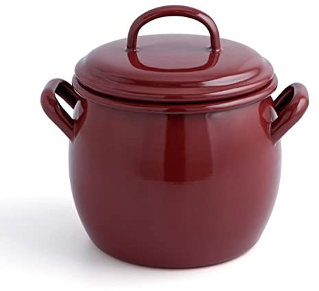 Quid Clasico Esmalte Olla Abombada Esmaltada 28cm - 15l Acero Carbonatado Apto Vitrocerámica Apto Inducción Antiadherente