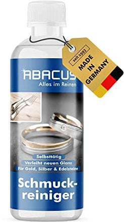 ABACUS® Schmuckreiniger, Schmuckbad, Schmuck-Tauchbad, Goldreiniger, Goldbad, Silberreiniger, Silberbad, Besteckreiniger, Perlenreiniger, Platinreiniger, Silber-Tauchbad – Schmuckreiniger 300 g