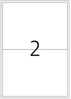 HERMA 10314 Universal Etiketten ablösbar, 100 Blatt, 199,6 x 143,5 mm, 2 pro A4 Bogen, 200 Stück, selbstklebend, bedruckbar, matt, blanko Papier Klebeetiketten Aufkleber, weiß
