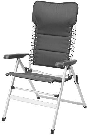 Campart Travel CH-0596 Camping-Stuhl, bis 120 kg belastbar, Gepolstert, Elastikkordel-Schnürung, Dunkelgrau