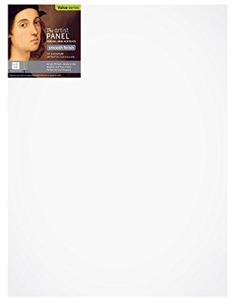 Ampersand Art Supply Wood Gesso Artist Painting Panel: Primed Smooth, 18x24, 1/8 Inch Depth
