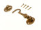 CABIN HOOK AND EYE 75MM 3 INCH SOLID POLISHED BRASS WITH SCREWS