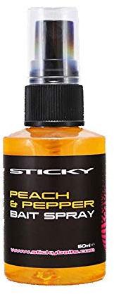 Sticky Baits Bait Spray 50ml Bottle Flavouring: Peach and Pepper