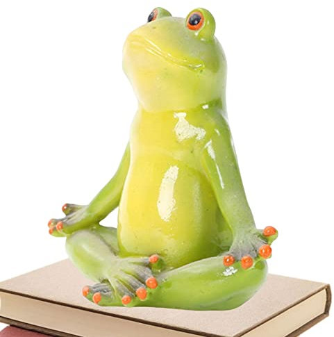 Niktule Zierfigur Frösche Kreative Statuen Grüner Figuren Yoga Figur Dekofigur Dekoration Geeignet Für Die Dekoration Von Schlafzimmer Wohnzimmer Büro Usw