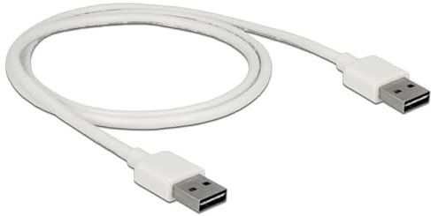 DeLOCK 85193 1 m USB A USB A männlich männlich weiß Kabel USB – Kabel USB (1 m, USB A, USB A, 2.0, männlich/männlich, weiß)