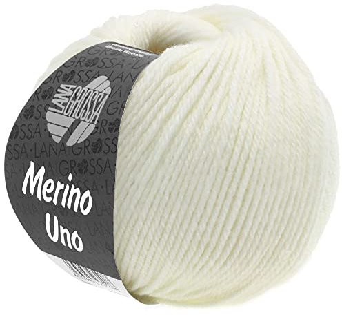 LANA GROSSA Merino Uno | Klassische Merinowolle mit Superwash-Ausrüstung | Handstrickgarn aus 100% Schurwolle (Merino) | 50g Wolle zum Stricken & Häkeln | 125m Garn FB1