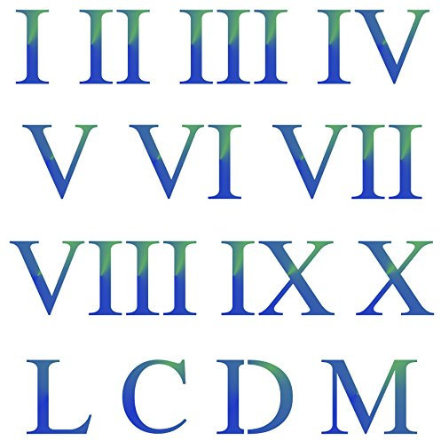 Stencil Company 3/4 Schablone mit römischen Zahlen, 1,9 cm (S) – wiederverwendbare kleine römische Ziffern Wandschablone