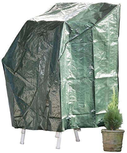 AFP Gartenmöbel-Schutzhülle PE Stapelstühle, grün, 110cm - Gartenmöbel Abdeckung - wetterfeste Schutzhaube/Abdeckplane / 2 Jutesäckchen Gratiszugabe