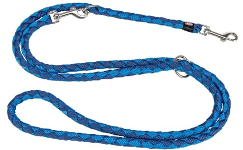 TRIXIE Hundeleine Cavo V-Leine S–M, 2,00 m ø 12 mm in indigo/royalblau - verstellbare Leine für Outdooraktivitäten - für kleine bis mittelgroße Hunde - 143513