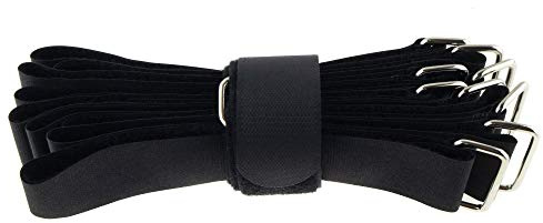 SeKi Klett Kabelbinder 10 Stück 800x38mm schwarz - gekreuzte Ausführung - wiederverwendbare Kabelbinder aus Klett, Kabelmanagement für PC, TV, Netzwerk & Werkstatt