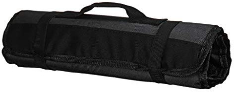 HomeDecTime Sac De Couteau Portable Chef Noir Roll Bag Case Kit De Cuisine, 22 Poches
