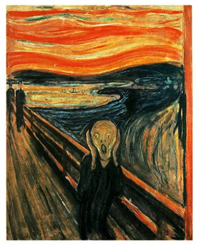 Legendarte - Kunstdruck auf Leinwand - Der Schrei Edvard Munch - Wanddeko, Canvas cm. 50x70