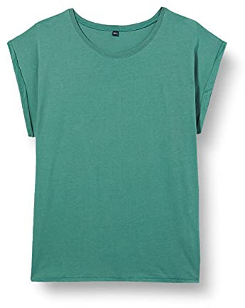 Build Your Brand Damen T-Shirt Ladies Extended Shoulder Tee, lang geschnittenes T-Shirt für Frauen, Baumwolle, Paleleaf, 5XL
