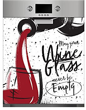 Oedim Vinilo para Lavavajillas Copa de Vino, vinilo decorativo para lavavajillas, decoración para cocinas, pegatina lavavajillas