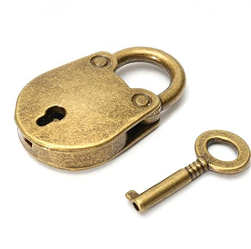 TOSSPER 1set Metal Viejo Candado Vintage Pequeño Equipaje Bloqueo De Seguridad De Copos Color Cerradura Cerradura Decoración De