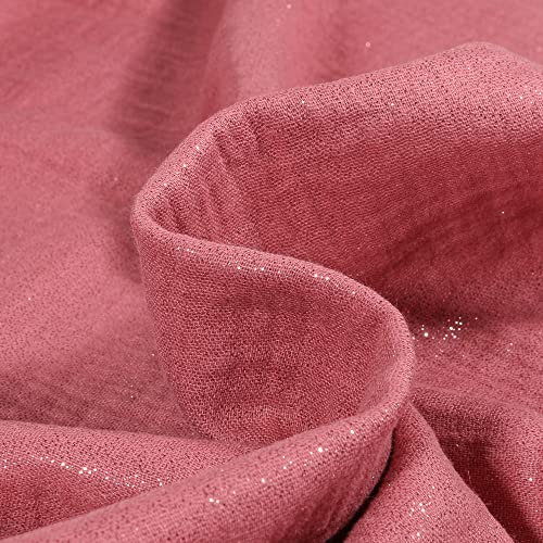 Craftine Tissu Double Gaze Pailleté uni Vieux Rose - par 50 cm