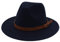 Faringoto Fedora Hut Damen Wollfilz Vintage Kirche Damenhut Unisex breite Krempe, marineblau, M