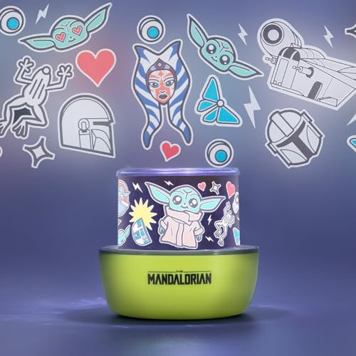Paladone Projektionsleuchte - Grogu austauschbare Szenen, Star Wars Schlafzimmerdekor für Fans von The Mandalorian.
