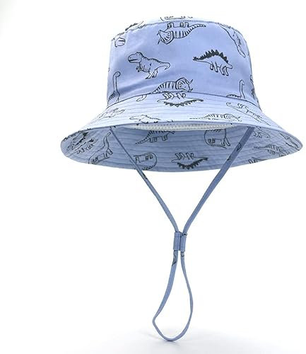 Magwave Unisexo Bebé Niña Niño Sombrero de Sol Verano Algodón Ajustable Pescador Gorra Protección de Sol Anti UV para Exteriores UPF 50+ (52, 2-4 Años, Azul Claro)