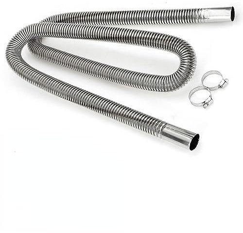 Diameter 25 mm Stainless Steel Exhaust Hose for Power Generator, Exhaust Pipe, Silencer, Exhaust Pipe for Diesel Heating, 60 - 200 cm (100 cm/39.3 inches)