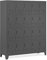 Domator Umkleideschrank 5B4A Fächerschrank Schließfachschrank mit 20 Fächern Wertfachschrank Metall Pulverbeschichtung 172 cm x 136 cm x 45 cm (H x B x T) (Anthrazit)