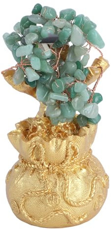 Abaodam Bonsai-geldbaum Kristall Geldbaum Feng Shui Reichtum Münzen Glücklicher Geldbaum Chinesischer Münzbaum Feng-Shui Geldbaumdekoration Edelstein-glücksbaum Natürlich Büro Baumschmuck
