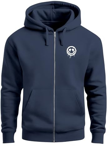 Neverless® Sweatjacke Herren Print Smile Drip Face Aufdruck Zip-Hoodie mit Kapuze Männer Fashion Streetstyle