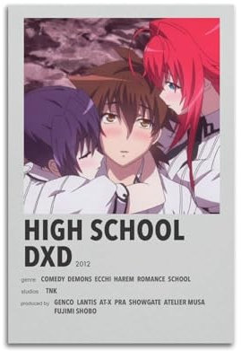 karn High School DxD Poster, ästhetische Leinwand, Poster, Raumdekoration, Wandkunst, Poster, Druck, Dekorposter, 30 x 45 cm, ungerahmt