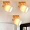 Glitzerlife Deckenleuchte Holz Deckenstrahler 1 Flammig - 3ER Deckenspot E14 Schwenkbar 350° Deckenlampe Flurlampe Spotleuchte Wandstrahler MAX.40W für Wohnzimmer Schlafzimmer Küche