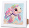 Schildkröten Diamond Painting Kinder Mit Holzrahmen,Set Full Diamant Painting Bilder Kinder Tiere,5D Diamond Painting Mädchen,DIY Mosaikherstellung Arts Craft für Home Wand Decor 18x18cm