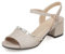OALEEN Sandales Nu-pieds Femme Eté Petit Talon Carré Bride Cheville Paillettes Chaussures Ouverte Soirée Mariage Dorée 38