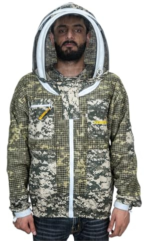 REWON Imkerjacke Belüftet Mann Frauen, beekeeper jacket mit schickem Hut und Schleier, Imkeranzug Imkerjacke Imkerschutzkleidung für professionelle Imker
